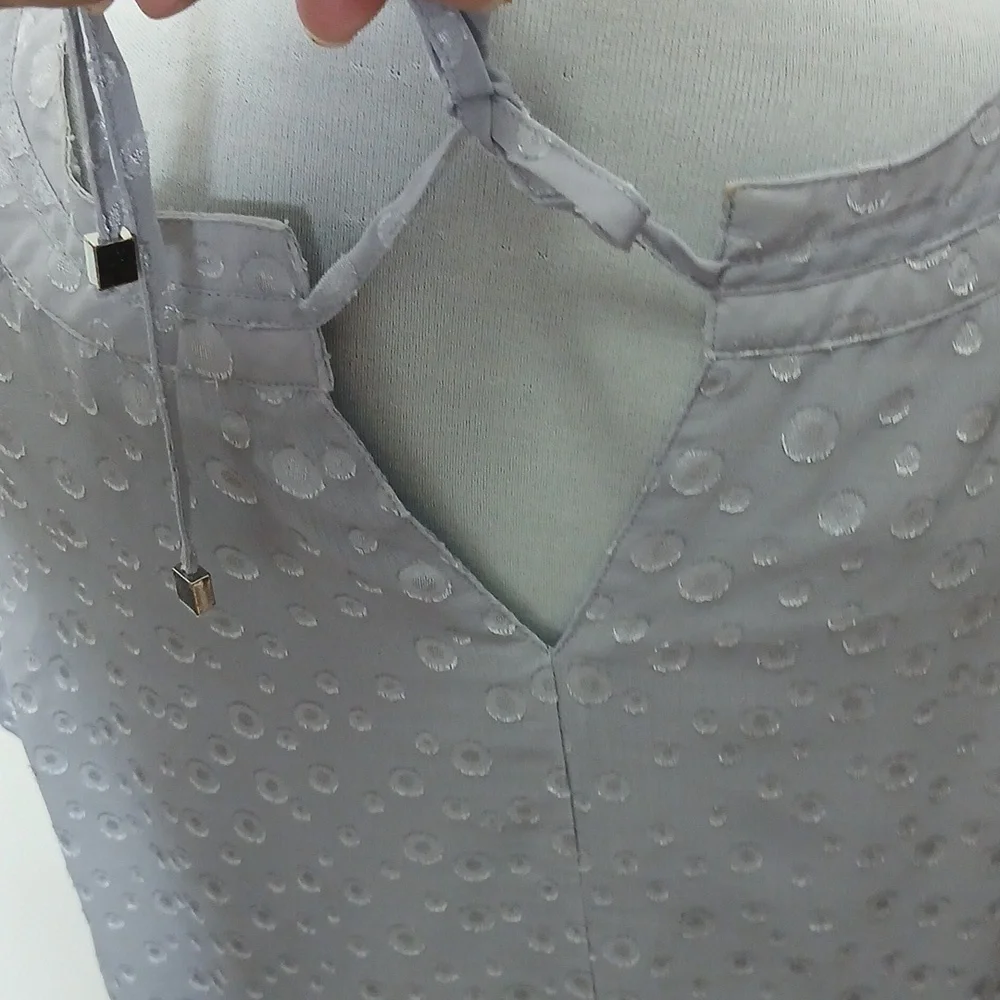 Roz& Ali lavender polka dot pleated blouse size 2X - Picture 7 of 16